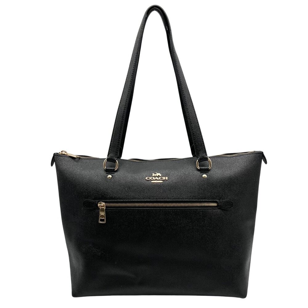 Coach Black Crossgrain Leather Gallery Tote